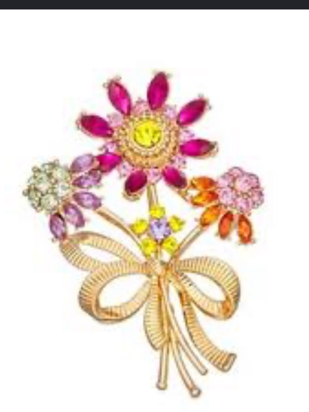 Napier Multicolor Floral Bouquet Earrings with Gold Tone Bow